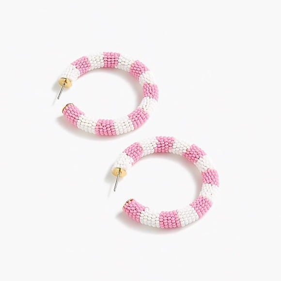 J. Crew Jewelry - NWT Alison Lou x J.Crew • Beaded Hoop Earrings